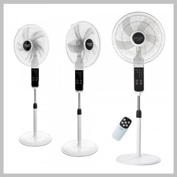 ADLER stojací ventilátor LCD displej diaľkové ovládanie 134 cm AD7328