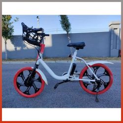 Karbónový elektrický mestský bicykel s košíkom BS0249