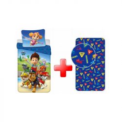   Obliečky do postieľky Paw Patrol a plachta s gumou JVL 0070