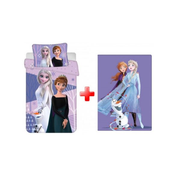 Obliečky do postieľky Disney Frozen Purple a fleecová deka JVL0118