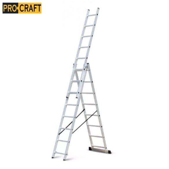 Hliníkový trojdielny rebrík 3x10 Procraft PLA3.676