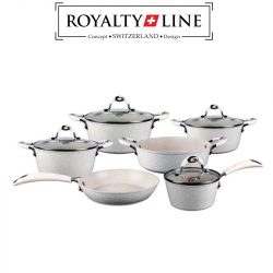   Royalty Line 10-dielna súprava riadu, so skleneným vrchnákom, mramorový povrch RL-5010CRM